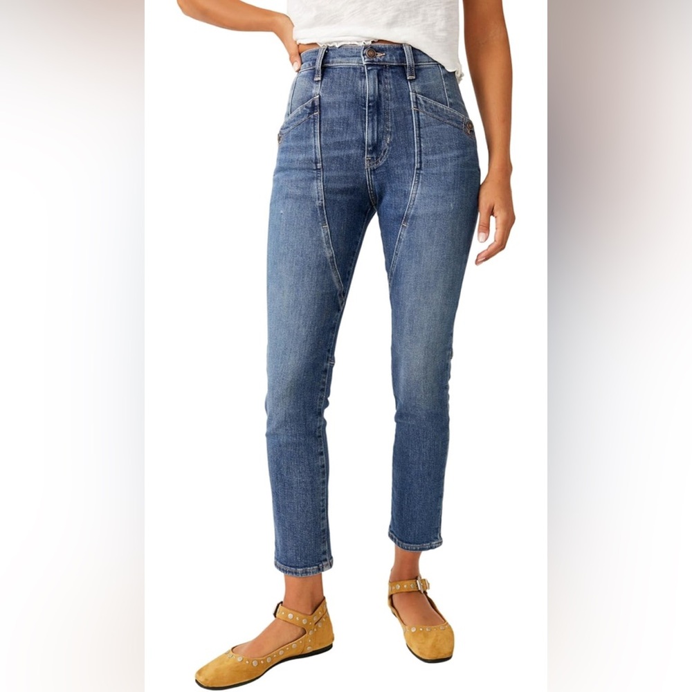 Free People Women’s Mid Rise Slim Cropped Jeans - Size 25